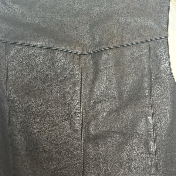 Leather Gallery Black Moto Biker Western leather vest 42R - Picture 9 of 9